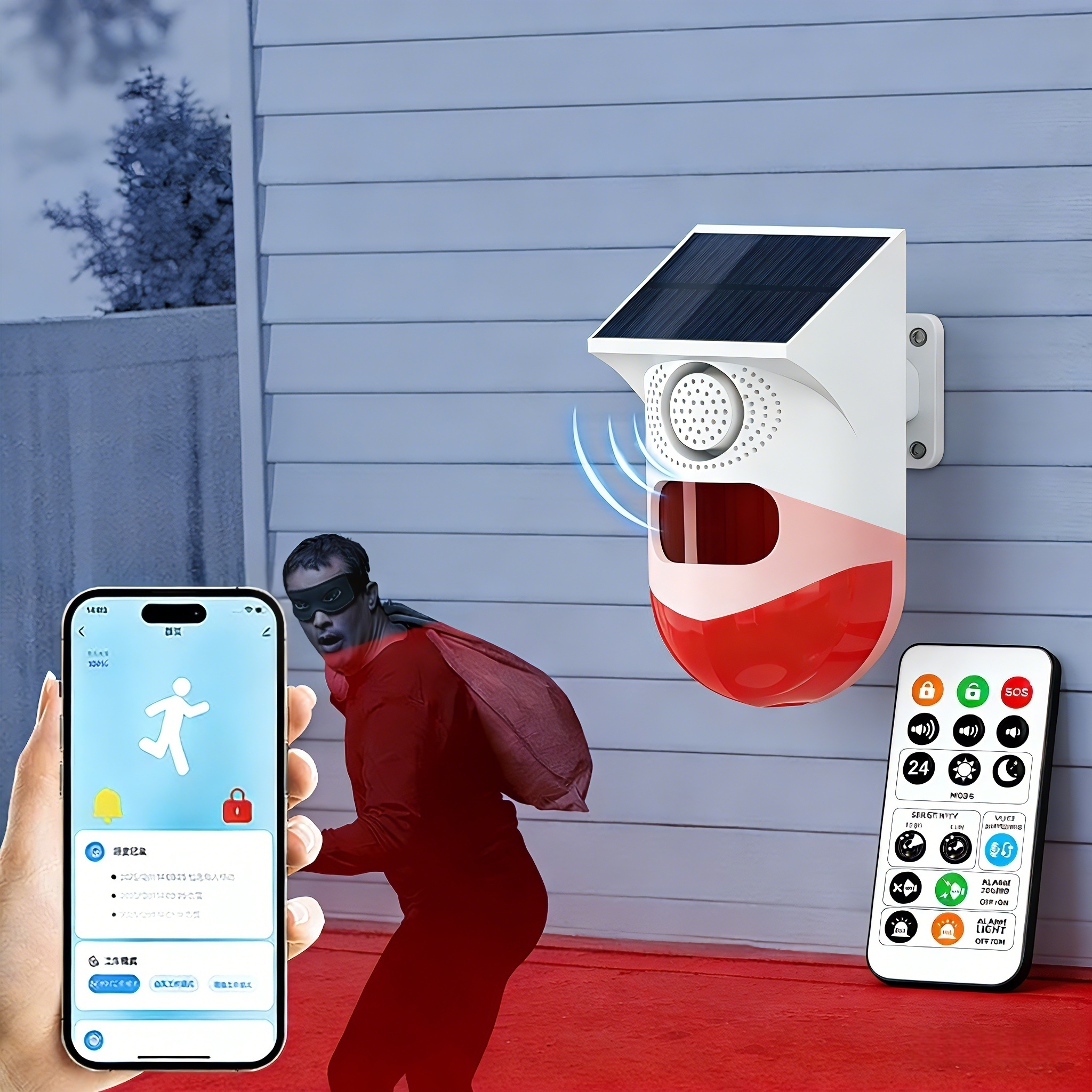 Sim Gsm Alarm - Wireless Solar Powered Motion Detector Alarm