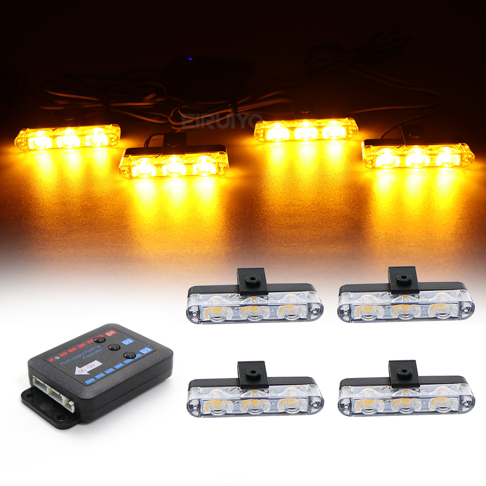 Home Security Police - 4x 3 LED Grill Car LED
