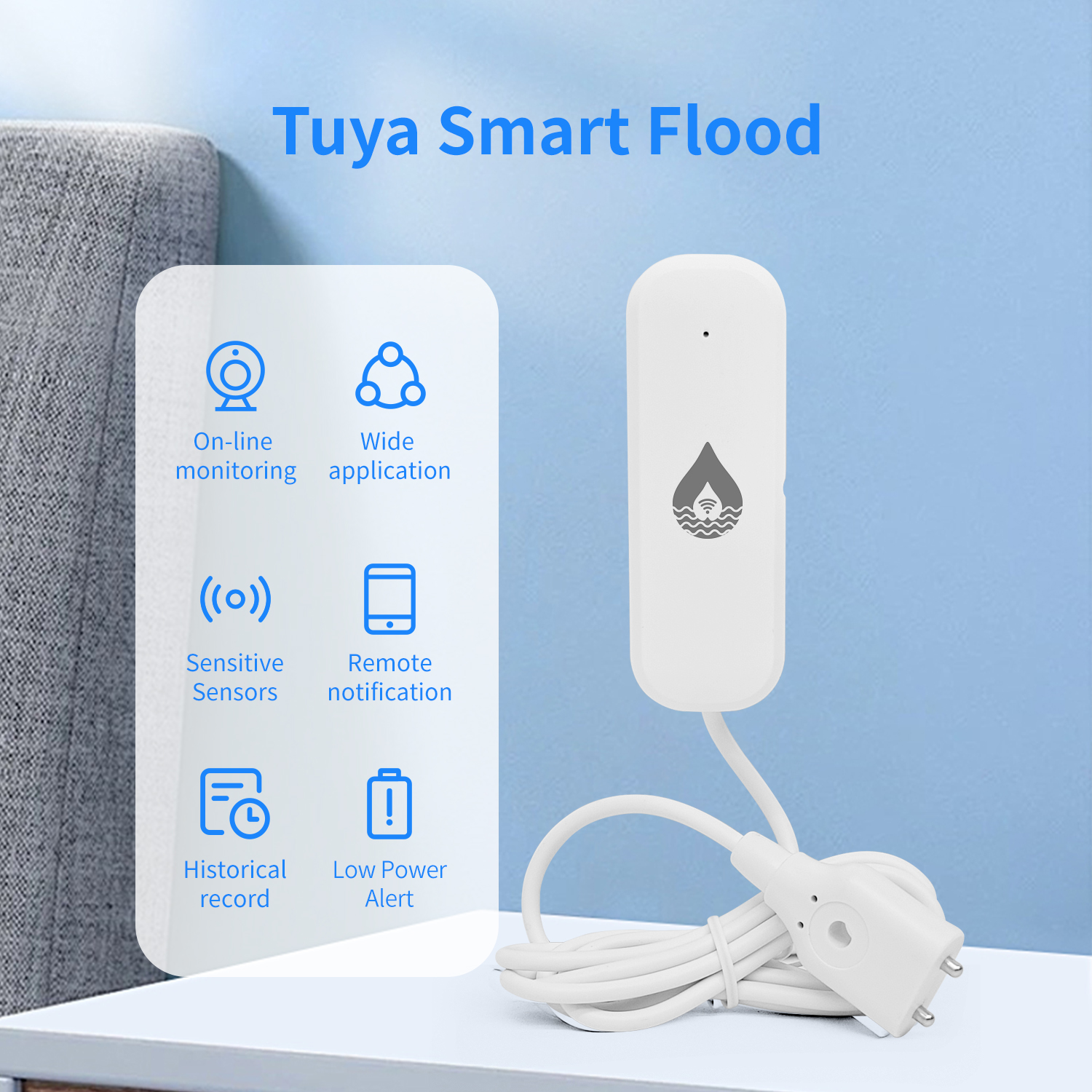 Tuya WiFi/Zigbee Water Leak Se - Home Security And Monitoring review and price
