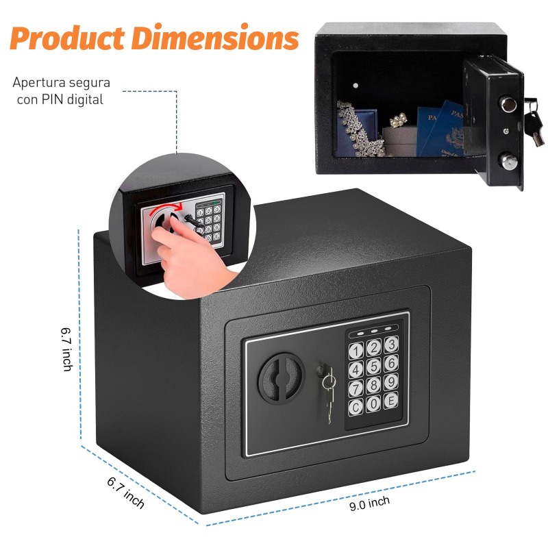 Digital Electronic Safe Box wi - Home Security Safe review and price
