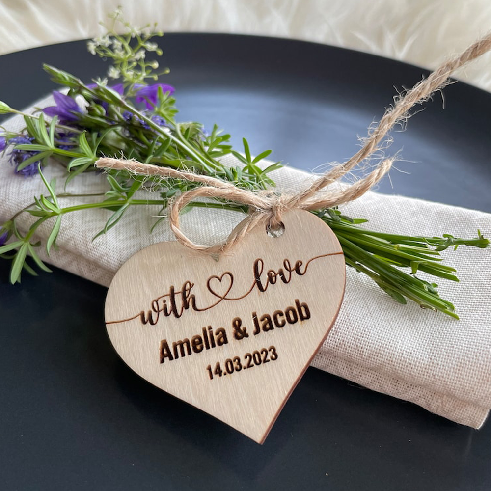 Custom engraved wood hearts Pe - Home Security Laser review and price