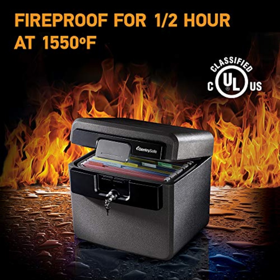 Black Fireproof and Waterproof - Home Security Safe review and price