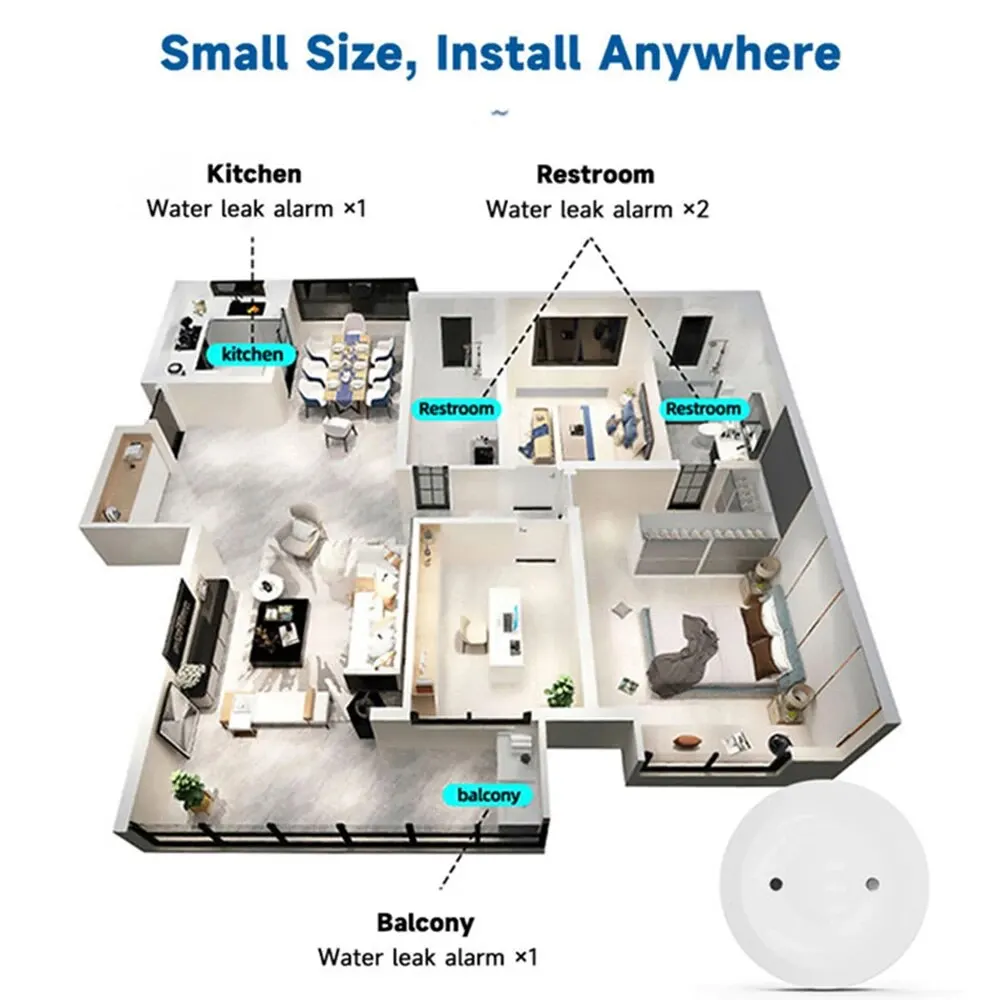 Zigbee3.0 Smart Water Leak Sen - Home Security And Monitoring review and price