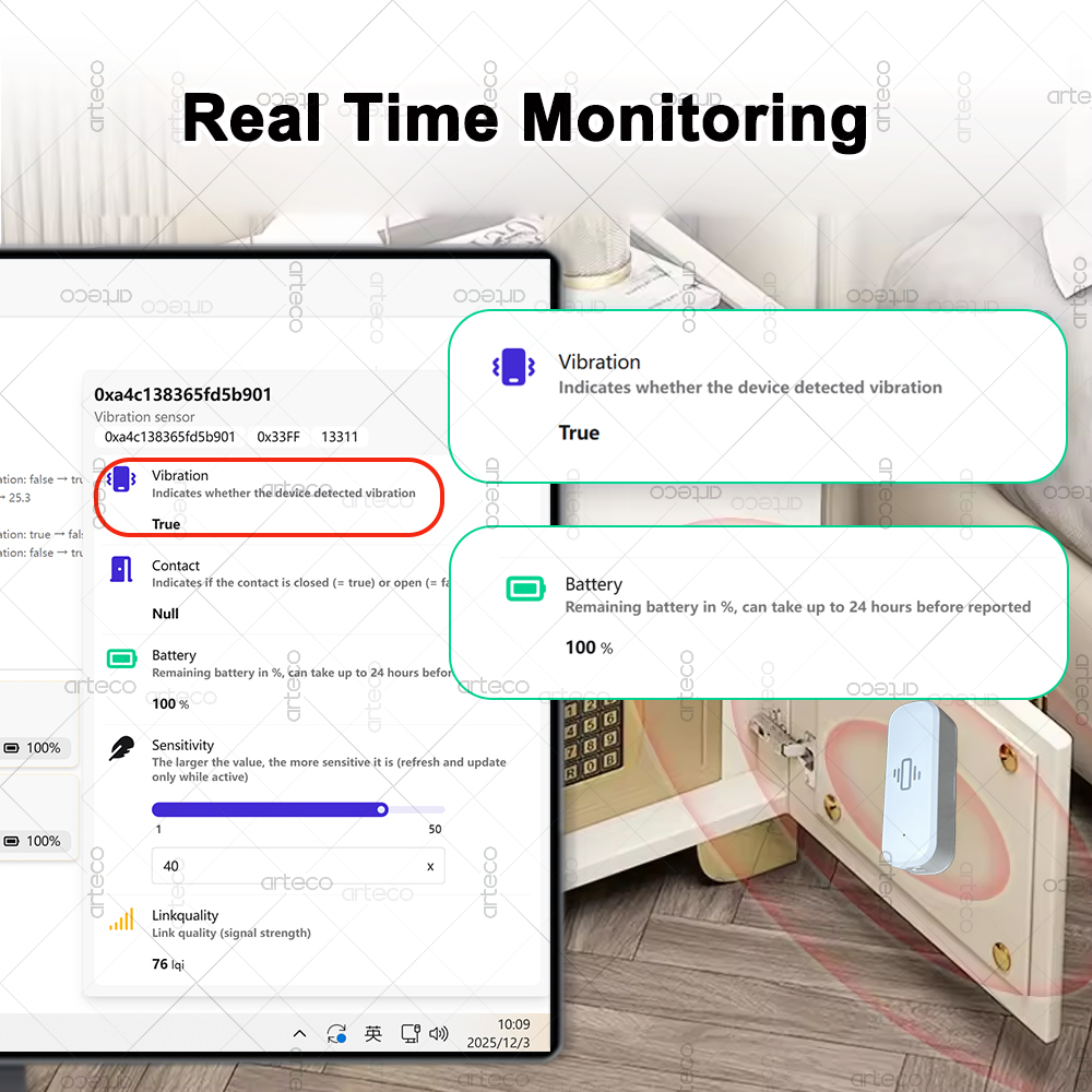 ZigBee Smart Vibration Sensor  - Home Security And Monitoring review and price