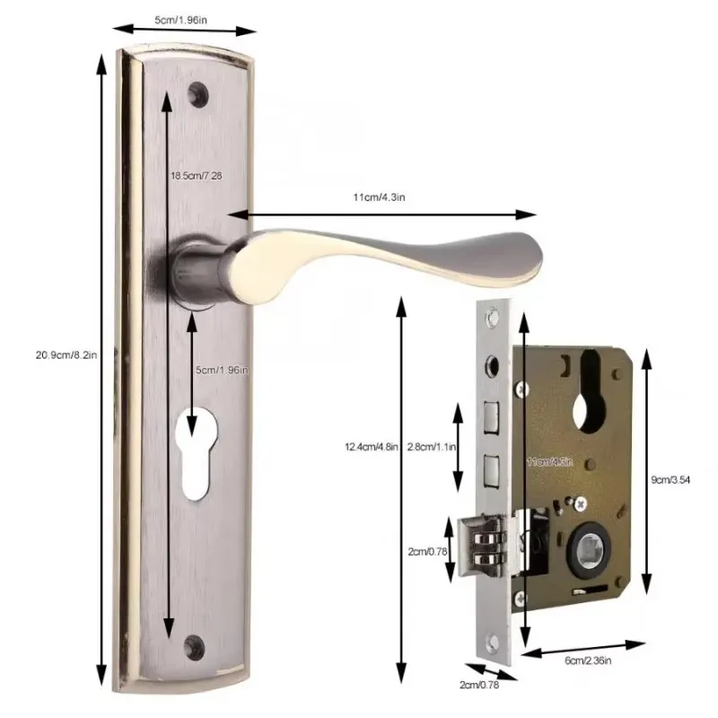 Gold Door Handle Lock Silent H - Home Security Ideas review and price