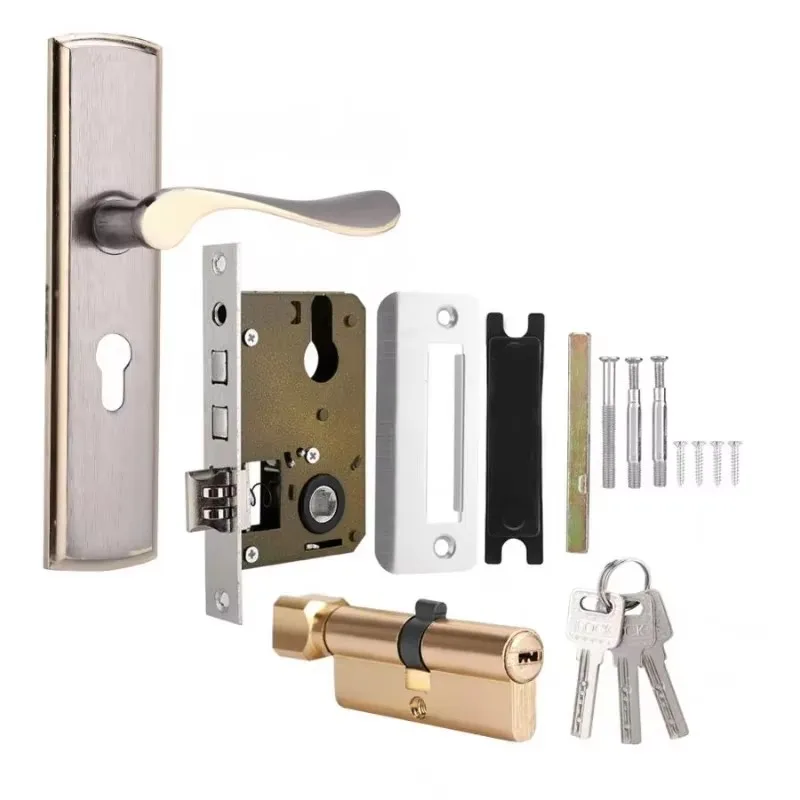 Gold Door Handle Lock Silent H - Home Security Ideas review and price