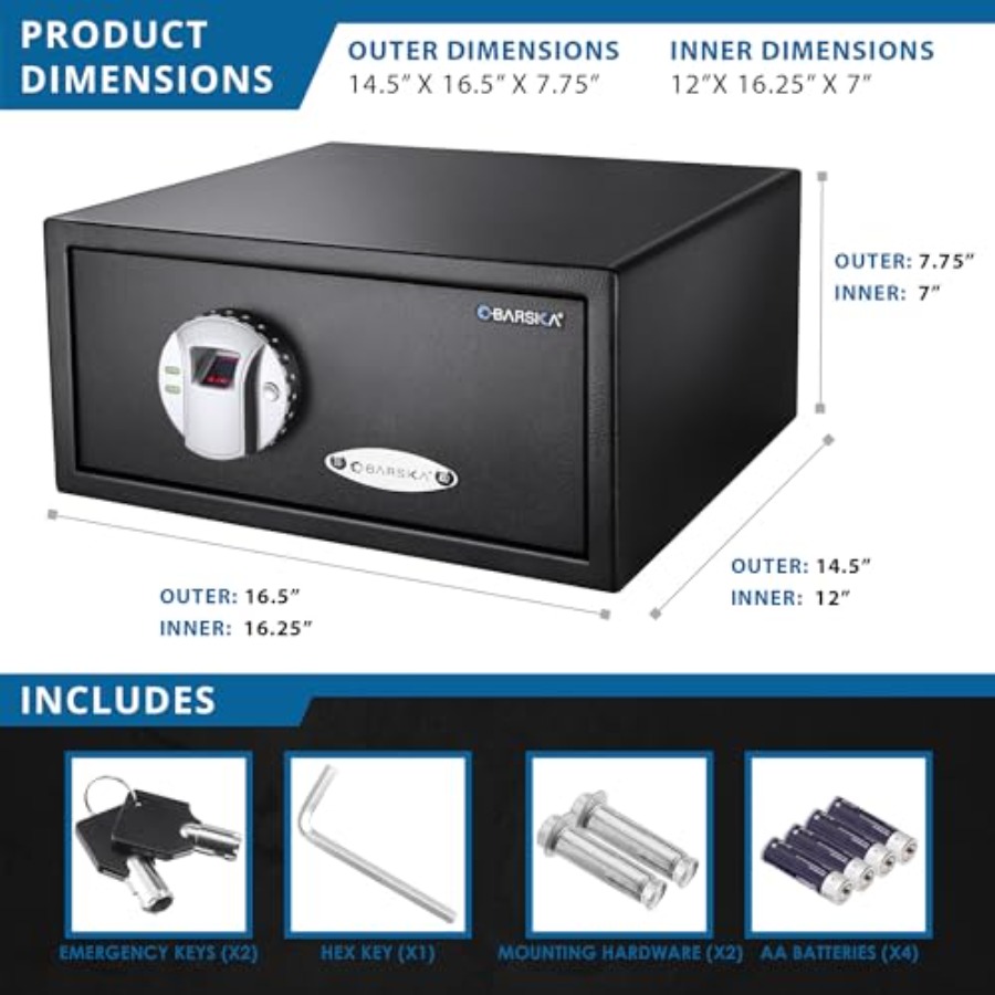 AX11224 Biometric Fingerprint  - Home Security Safe review and price