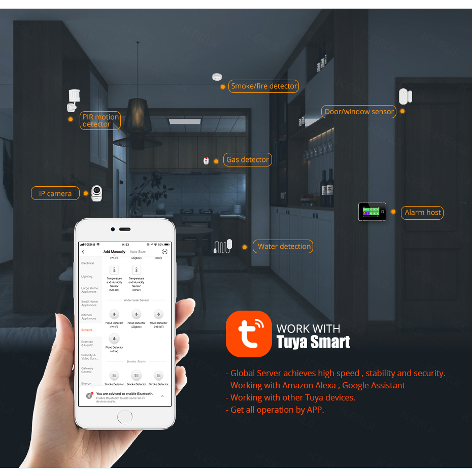 KERUI Smart  WiFi Water Sensor - Home Security And Monitoring review and price
