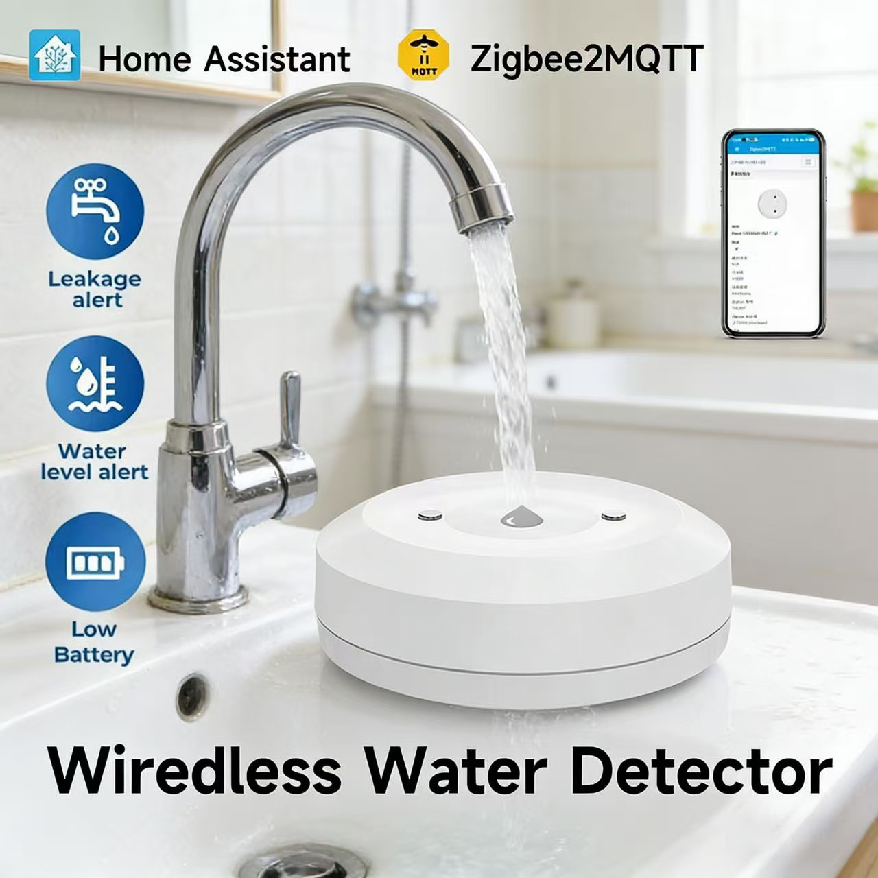 Smart ZigBee3.0 2MQTT Water Le - Home Security Tools review and price