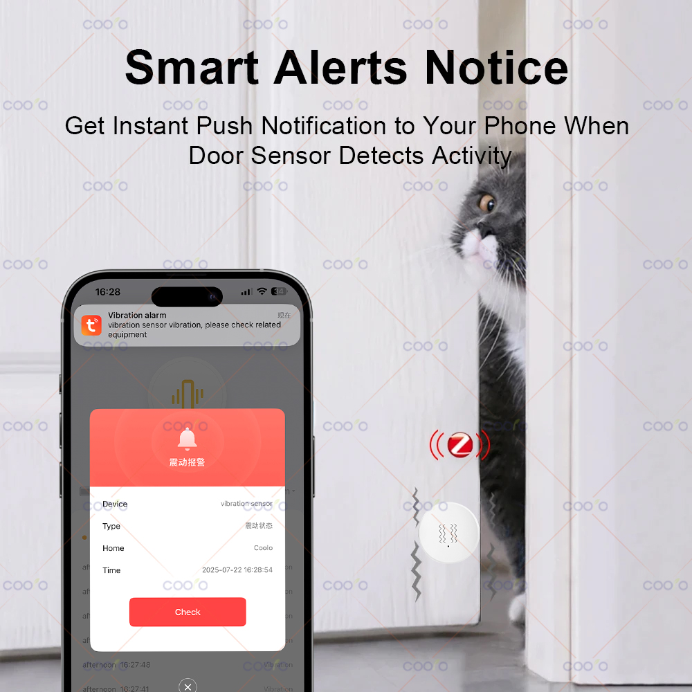 ZigBee Tuya Smart Vibration Se - Home Security And Monitoring review and price
