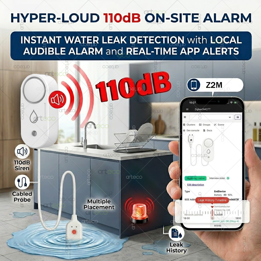 Zigbee Water Leak Detector Sma - Home Security Tools review and price