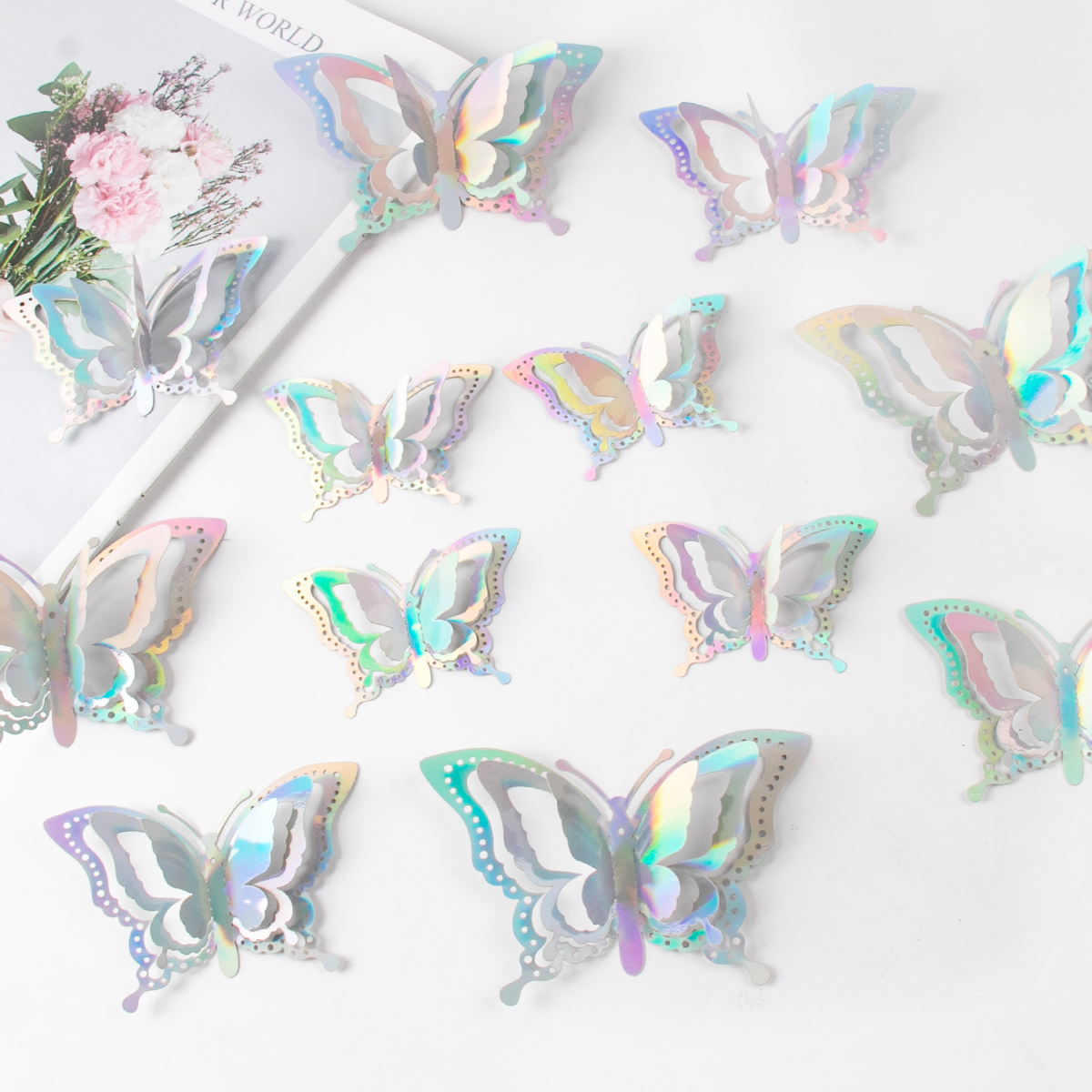 12/24pcs 3D Laser Butterfly Wa - Home Security Laser review and price