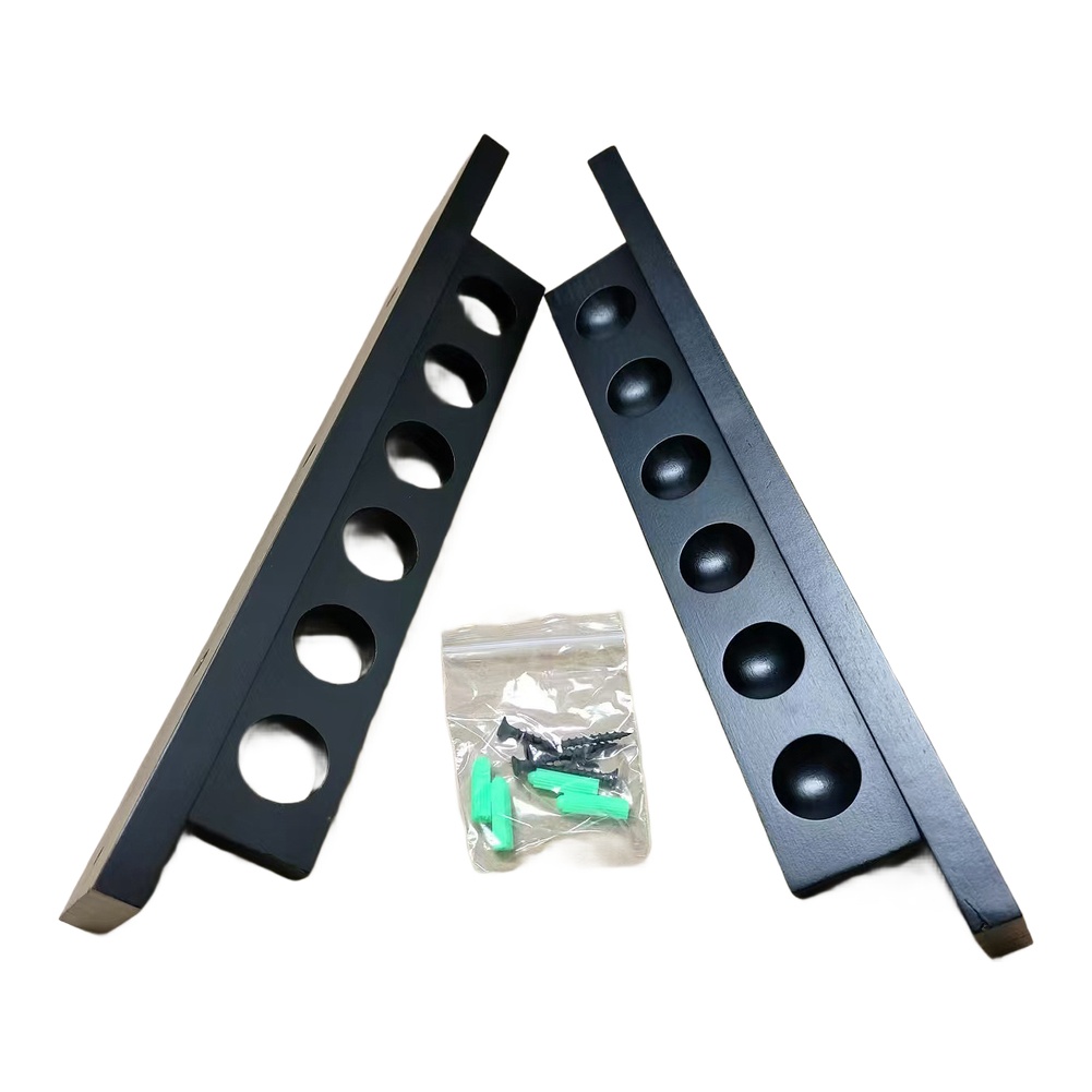Six-Hole Wooden Pool Cue Rack  - Home Security Game review and price